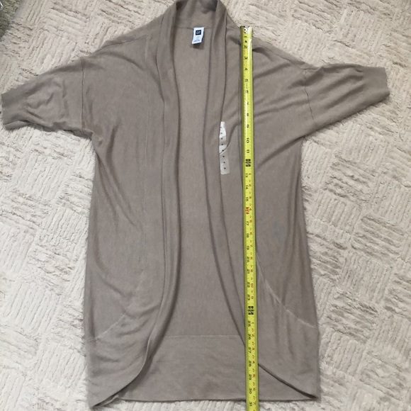 GAP open cardigan, dropped shoulder half sleeve neutral color New, Size XS - Picture 15 of 16